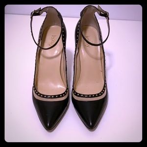Levity Black Studded Mesh Heels Sz 7/7.5
